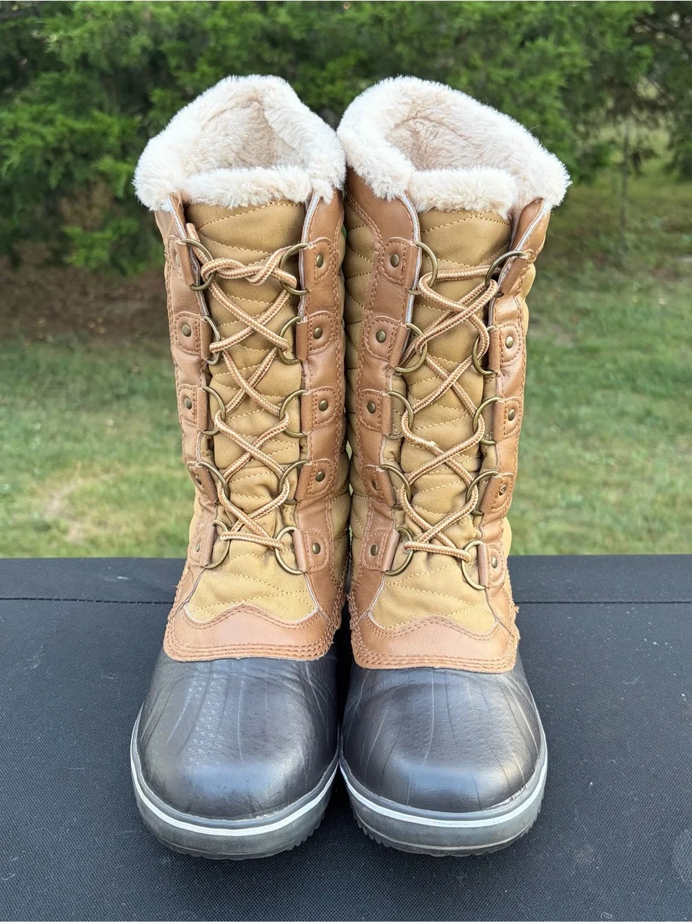 JBU by Jambu Lorna Cold-Weather Quilted Winter Duck Boots Tan Brown 9M